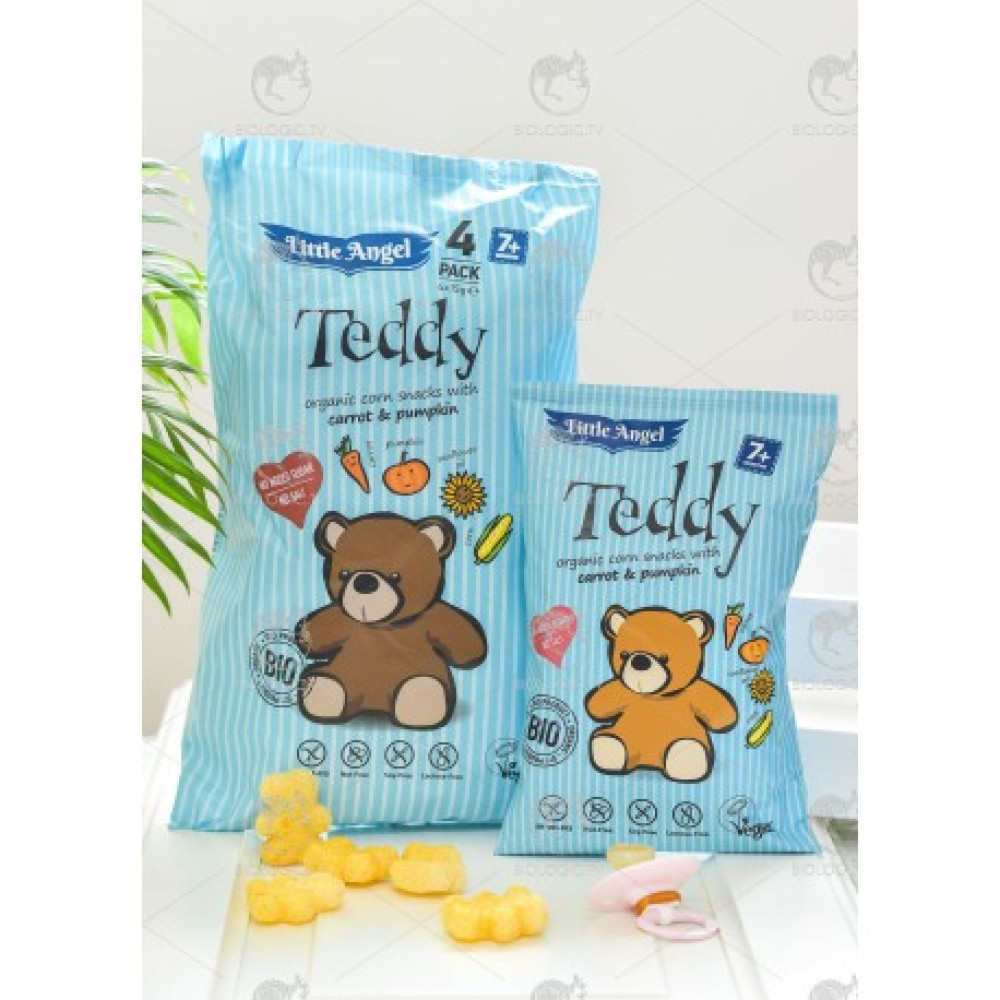 Кукурузные снеки Teddy "Морковь и тыква" органические, 4х15 г