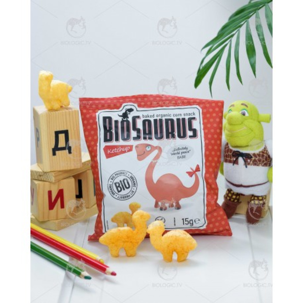 Кукурузные снеки с кетчупом органические Biosaurus, 15 г