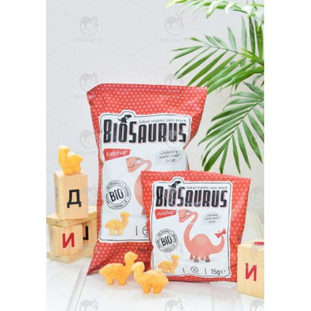 Кукурузные снеки с кетчупом органические Biosaurus, 50 г