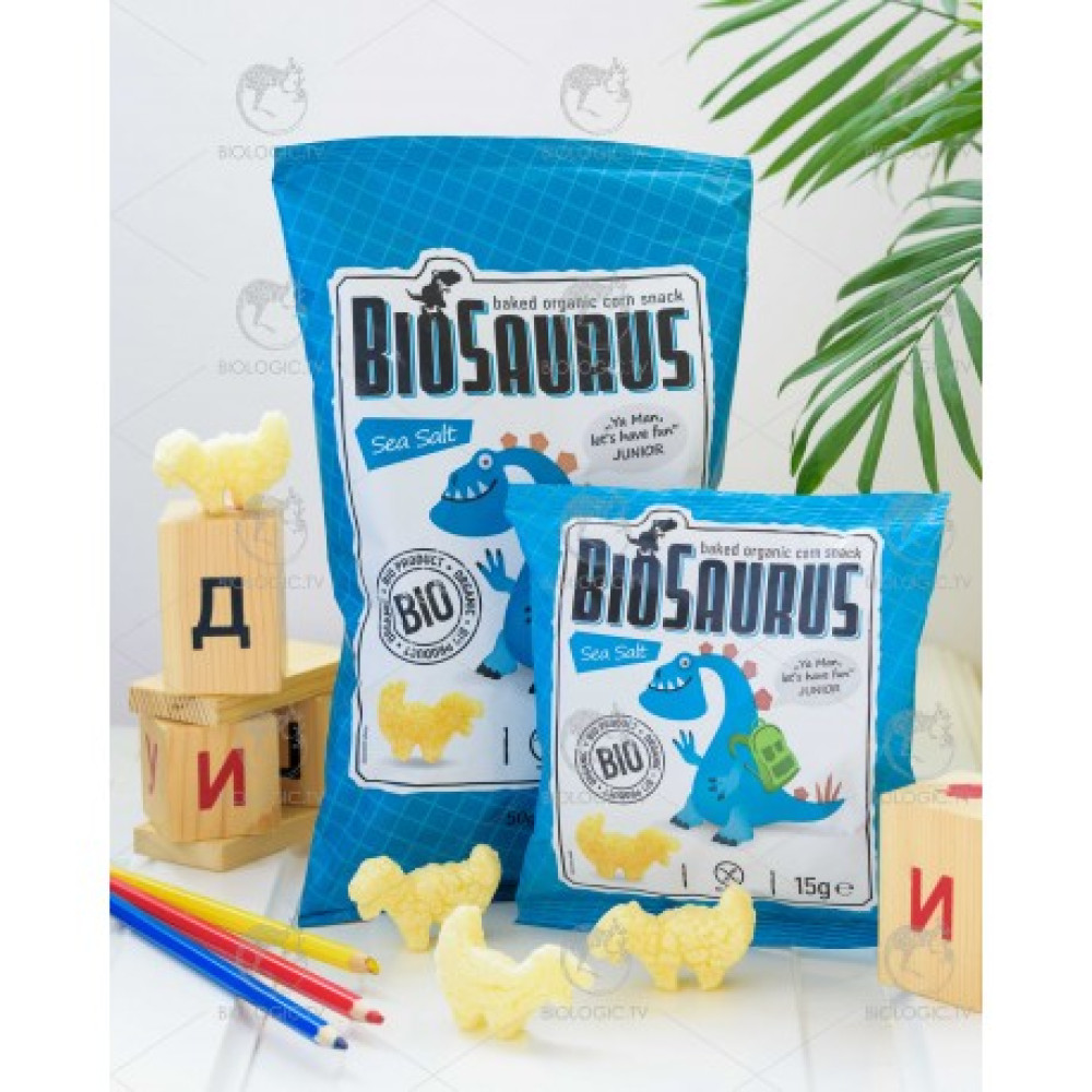 Кукурузные снеки с морской солью органические  Biosaurus, 50 г