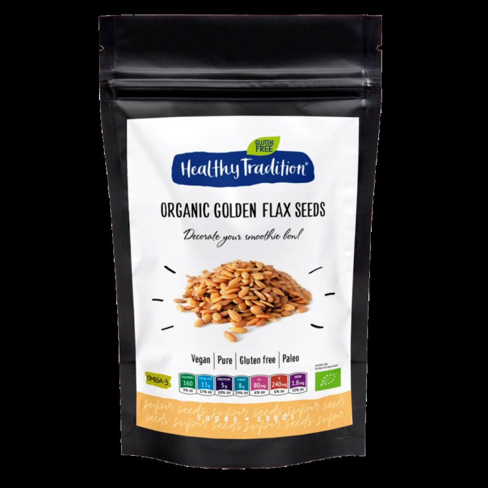 Семена льна золотистого органические Healthy Tradition, 200 г