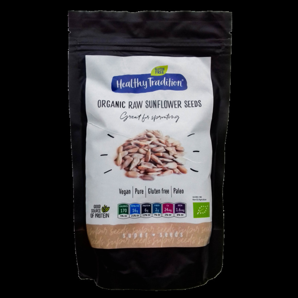 Семена подсолнечника очищенные сырые органические Healthy Tradition, 200 г
