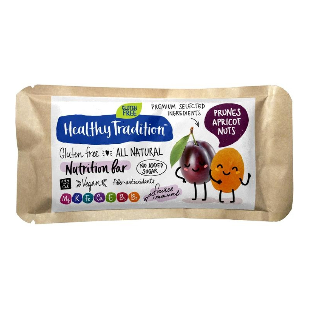 Питательный батончик "Чернослив-абрикос" без глютена Healthy Tradition, 34 г