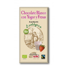 Шоколад білий з полуницею та йогуртом Chocolates Solé органічний, 100 г