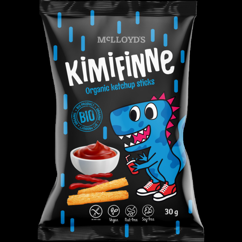 Снек кукурузный с кетчупом 30г органический Kimifinne Словакия