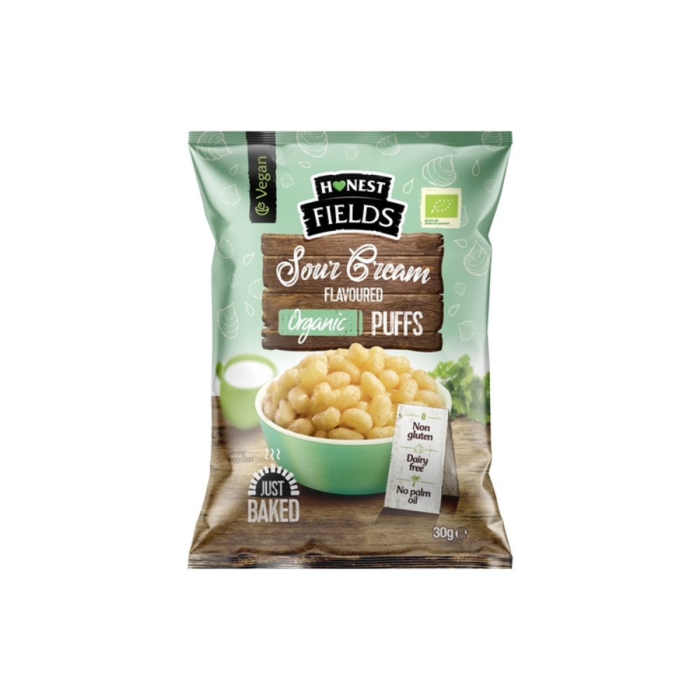 Снек кукурузный со вкусом сметаны органический 30г Honest Fields Румыния